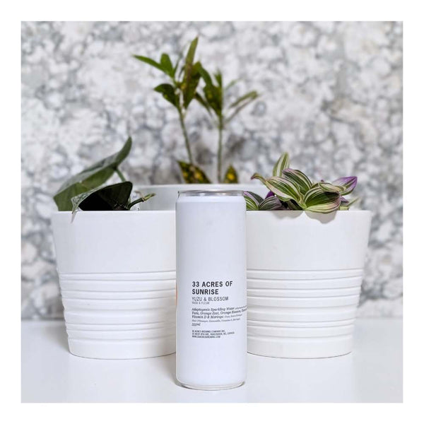 33 Acres Brewing Company 33 Acres of Sunrise Yuzu & Blossom Non-Alcoholic Adaptogenic Sparkling Water