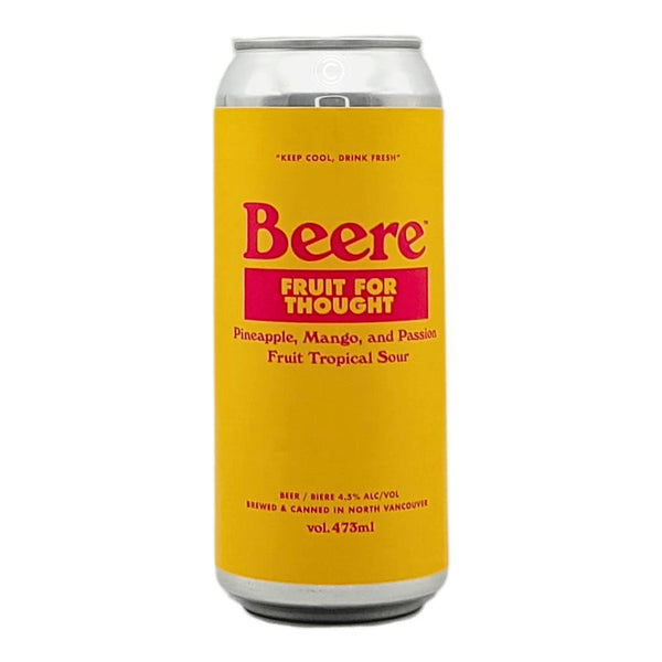 Beere Brewing Company Fruit For Thought Pineapple, Mango, and Passion Fruit Tropical Sour