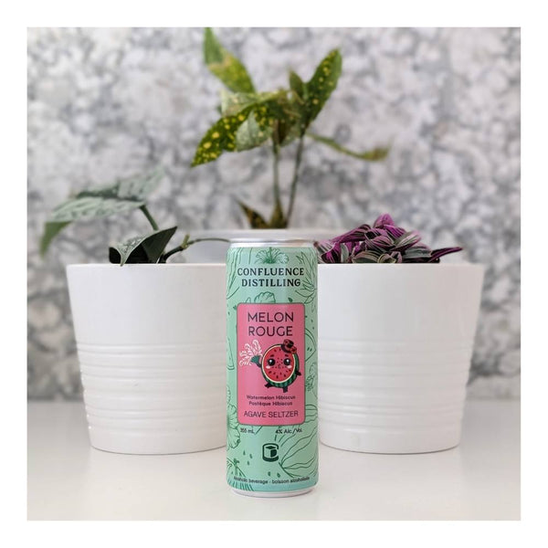 Confluence Distilling Melon Rouge Watermelon Hibiscus Agave Seltzer