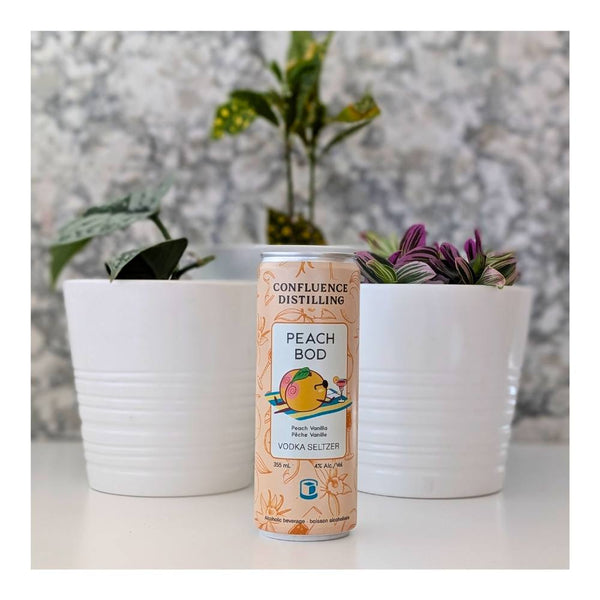 Confluence Distilling Peach Bod Peach Vanilla Vodka Seltzer