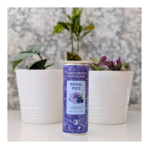 Confluence Distilling Royal Fizz Lavender Blueberry Gin Cocktail