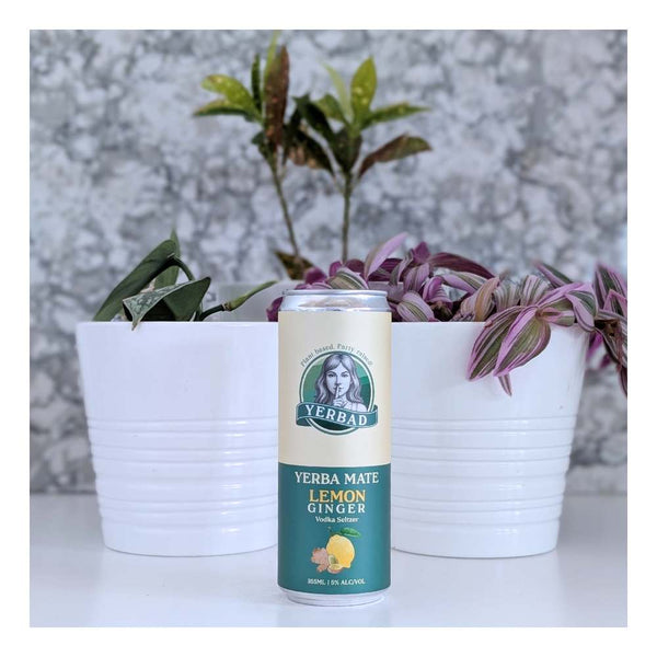 Yerbad Beverages Yerba Mate Lemon Ginger Vodka Seltzer