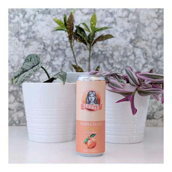 Yerbad Beverages Yerba Mate Peach Vodka Seltzer