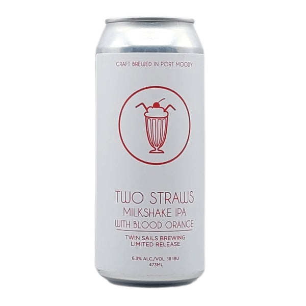 Twin Sails Brewing Two Straws Milkshake IPA with Blood Orange